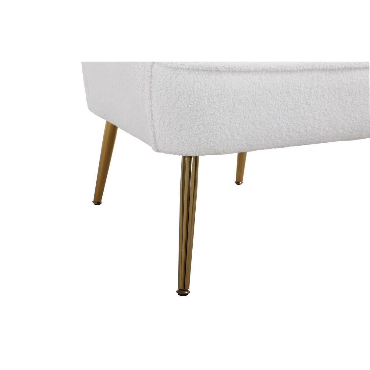 Accent Chair Modern Mid Century Upholstered Arm Chair Lambskin Sherpa Armchair with Gold Legs for Living Room Bedroom