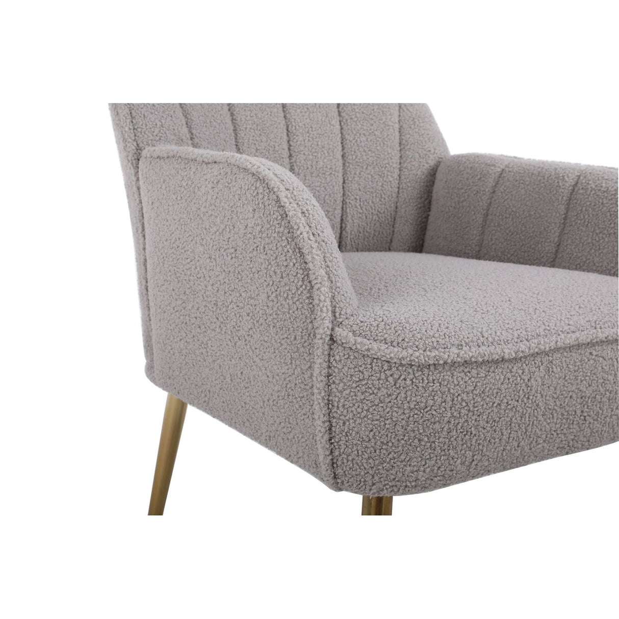 Accent Chair Modern Mid Century Upholstered Arm Chair Lambskin Sherpa Armchair with Gold Legs for Living Room Bedroom