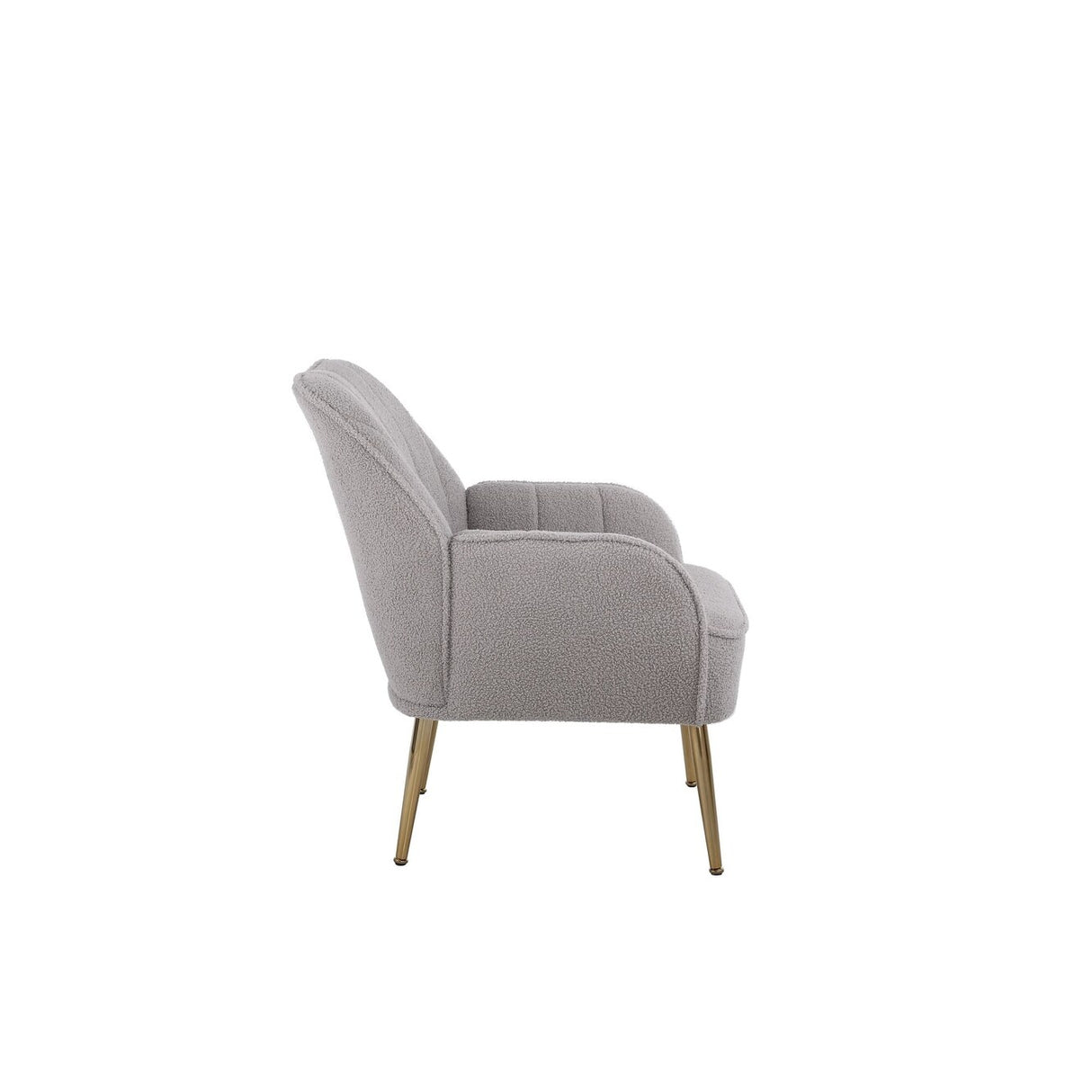 Accent Chair Modern Mid Century Upholstered Arm Chair Lambskin Sherpa Armchair with Gold Legs for Living Room Bedroom