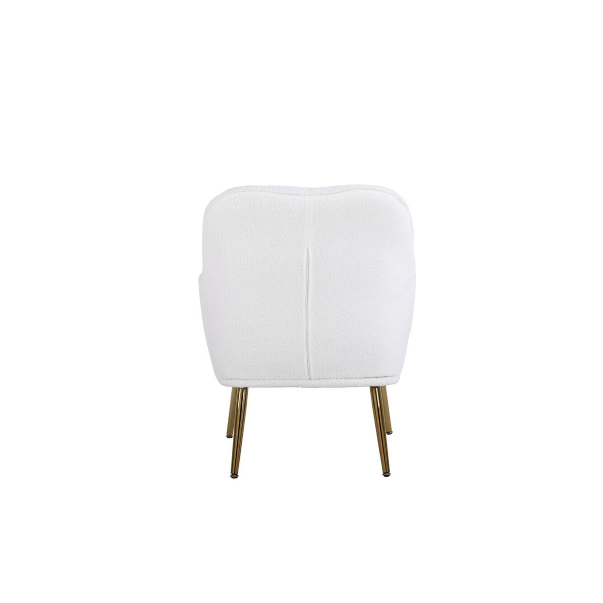Accent Chair Modern Mid Century Upholstered Arm Chair Lambskin Sherpa Armchair with Gold Legs for Living Room Bedroom