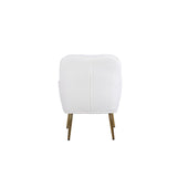 Accent Chair Modern Mid Century Upholstered Arm Chair Lambskin Sherpa Armchair with Gold Legs for Living Room Bedroom