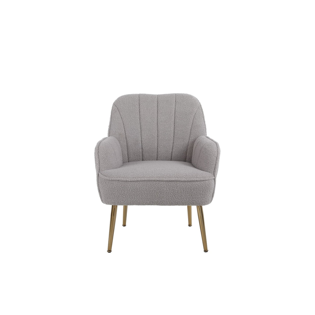Accent Chair Modern Mid Century Upholstered Arm Chair Lambskin Sherpa Armchair with Gold Legs for Living Room Bedroom