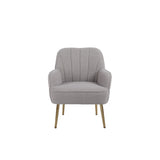 Accent Chair Modern Mid Century Upholstered Arm Chair Lambskin Sherpa Armchair with Gold Legs for Living Room Bedroom