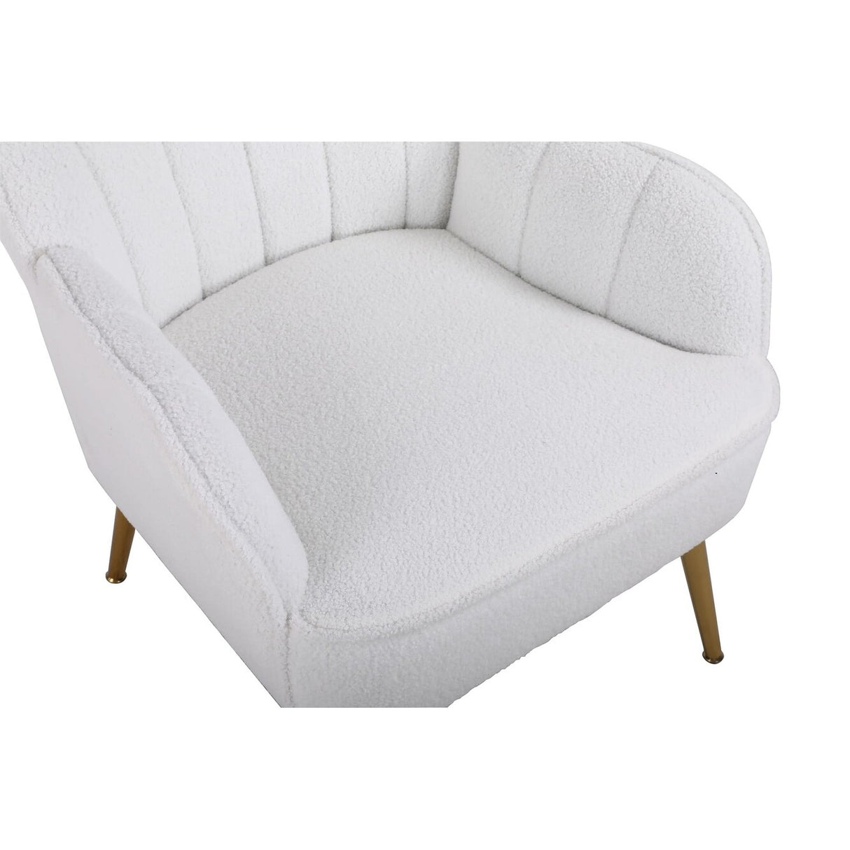 Accent Chair Modern Mid Century Upholstered Arm Chair Lambskin Sherpa Armchair with Gold Legs for Living Room Bedroom