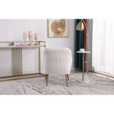 Accent Chair Modern Mid Century Upholstered Arm Chair Lambskin Sherpa Armchair with Gold Legs for Living Room Bedroom