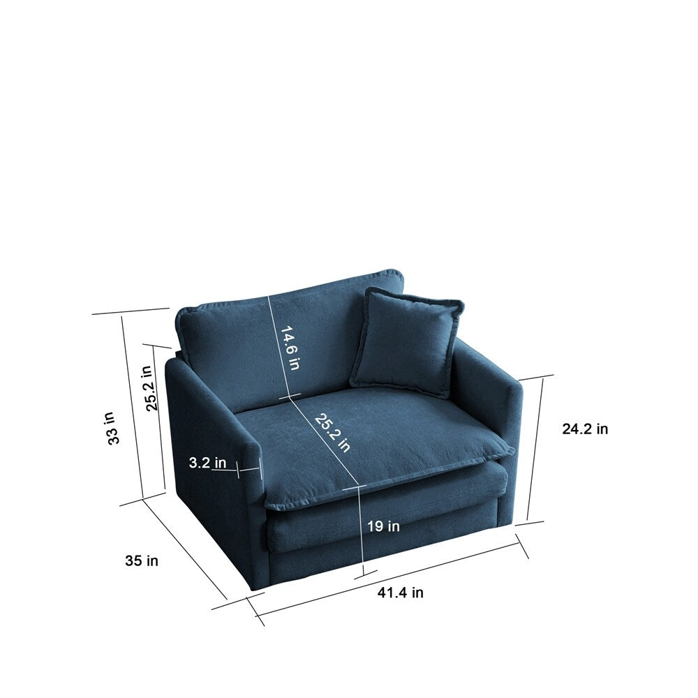 Accent Chair Set of 2, High-end Chenille Upholstered Armchairs