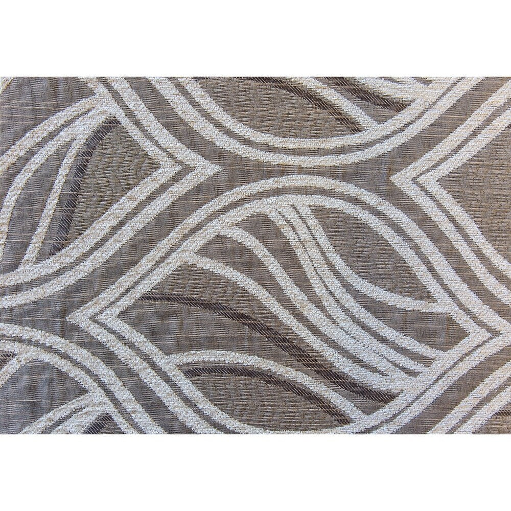 Accent Chair - Taupe Leaf Design Fabric