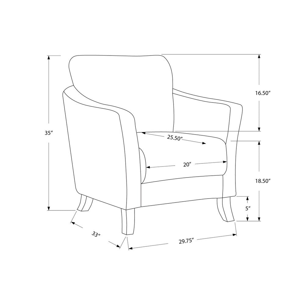 Accent Chair - Taupe Leaf Design Fabric