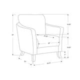 Accent Chair - Taupe Leaf Design Fabric