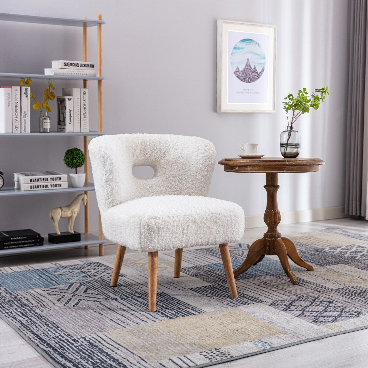 Accent Chair Upholstery Open Back Chair for Living Room Bedroom