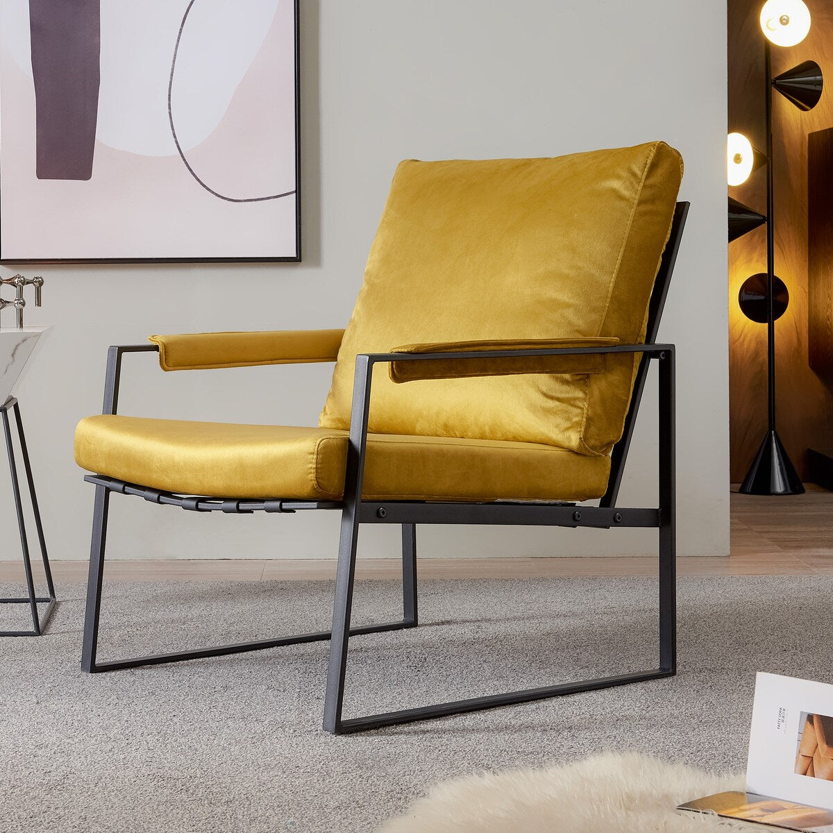 Accent Chair Velvet Armchair Living Room