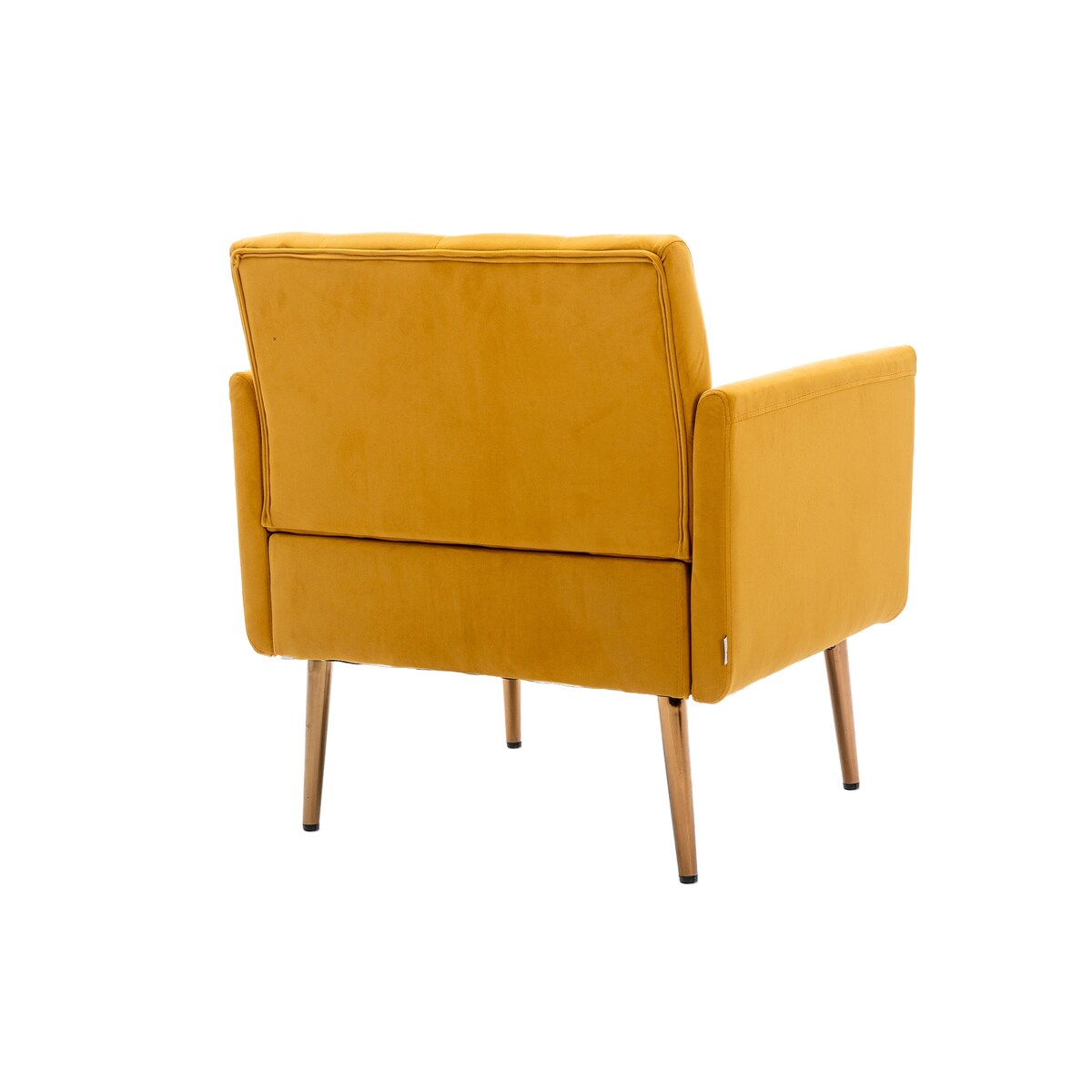 Nordic Style Chic Vintage Accent Chair with Rose Golden Feet and Tapered Legs and Velvet Fabric Upholstery