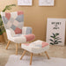 Patchwork Upholstered Accent Chair with Ottoman