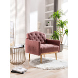 Accent Chair,leisure single sofa with Rose Golden feet