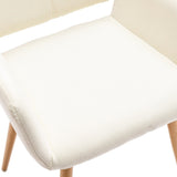 Accent Chairs Fabric Upholstered with Wood Legs for Dining Room