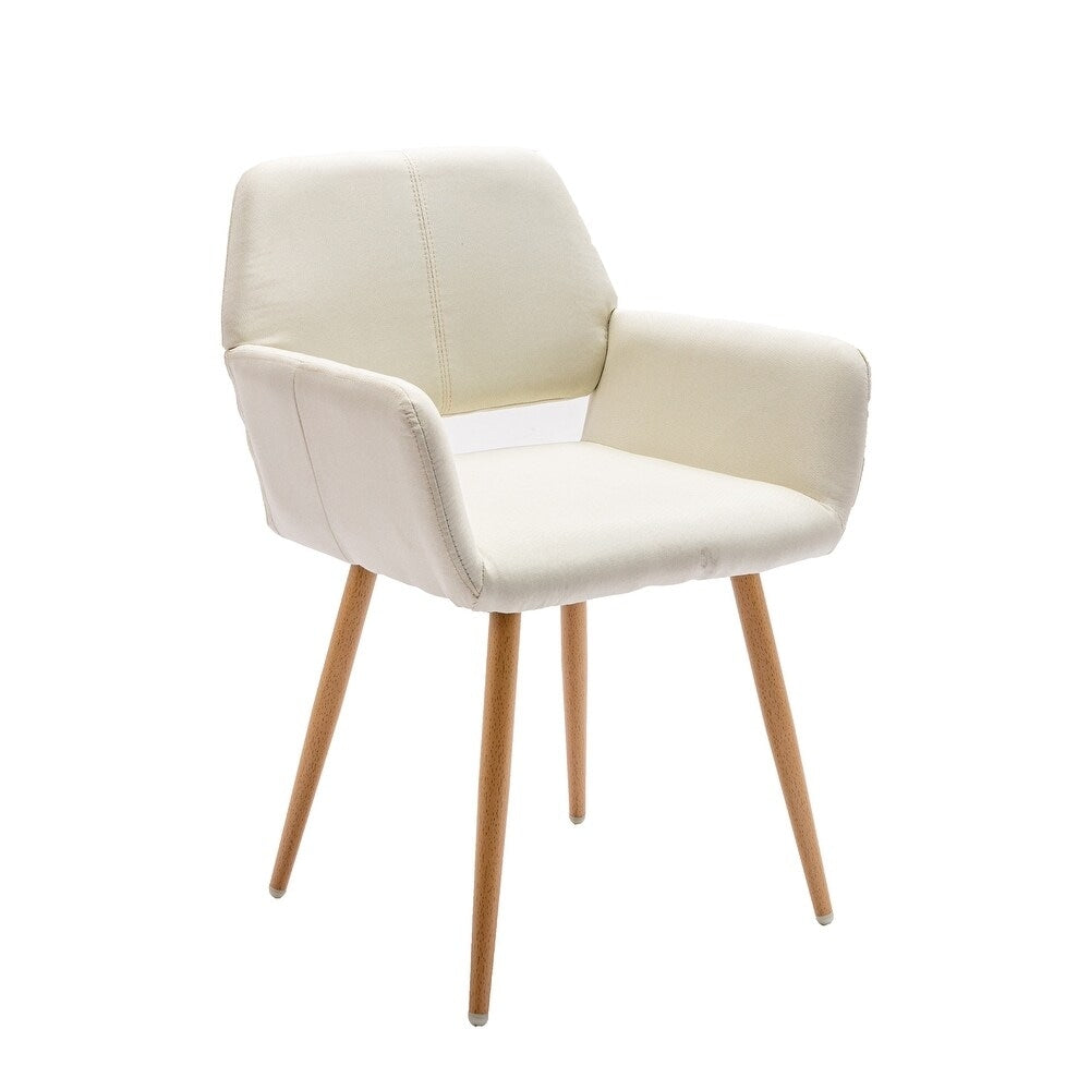 Accent Chairs Fabric Upholstered with Wood Legs for Dining Room