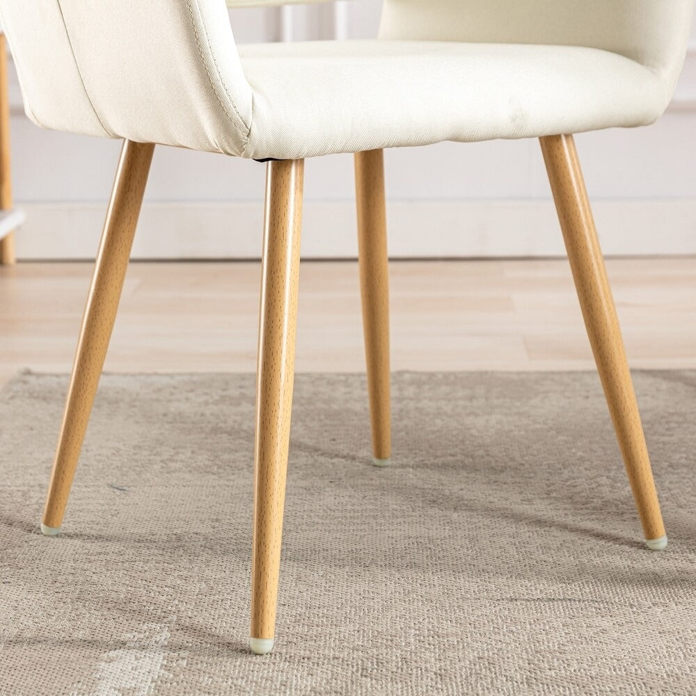 Accent Chairs Fabric Upholstered with Wood Legs for Dining Room