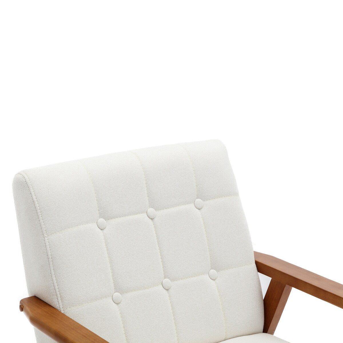 Accent Chairs Set of 2 with Side Table, Wood and Fabric Armchairs Side Chair, Lounge Reading Chair for Living Room