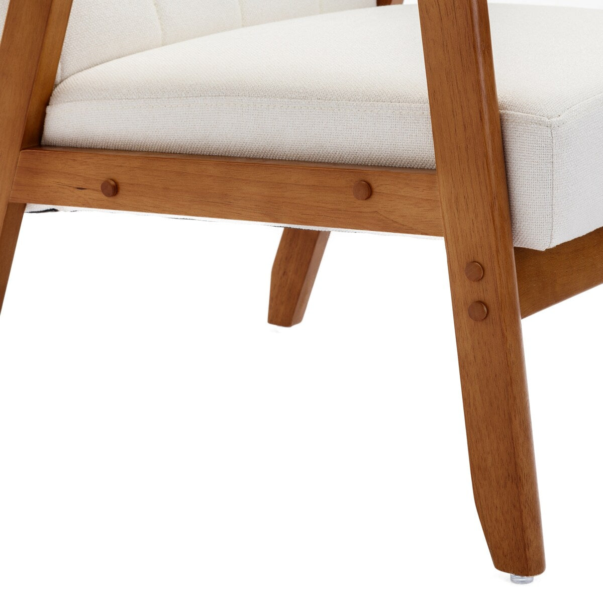 Accent Chairs Set of 2 with Side Table, Wood and Fabric Armchairs Side Chair, Lounge Reading Chair for Living Room