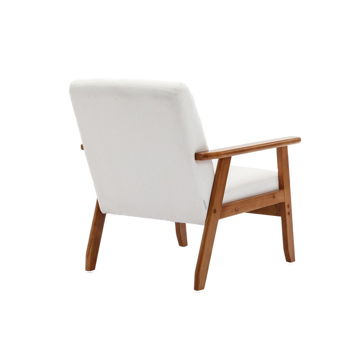 Accent Chairs Set of 2 with Side Table, Wood and Fabric Armchairs Side Chair, Lounge Reading Chair for Living Room