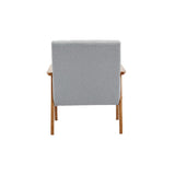 Accent Chairs Set of 2 with Side Table, Wood and Fabric Armchairs Side Chair, Lounge Reading Chair for Living Room