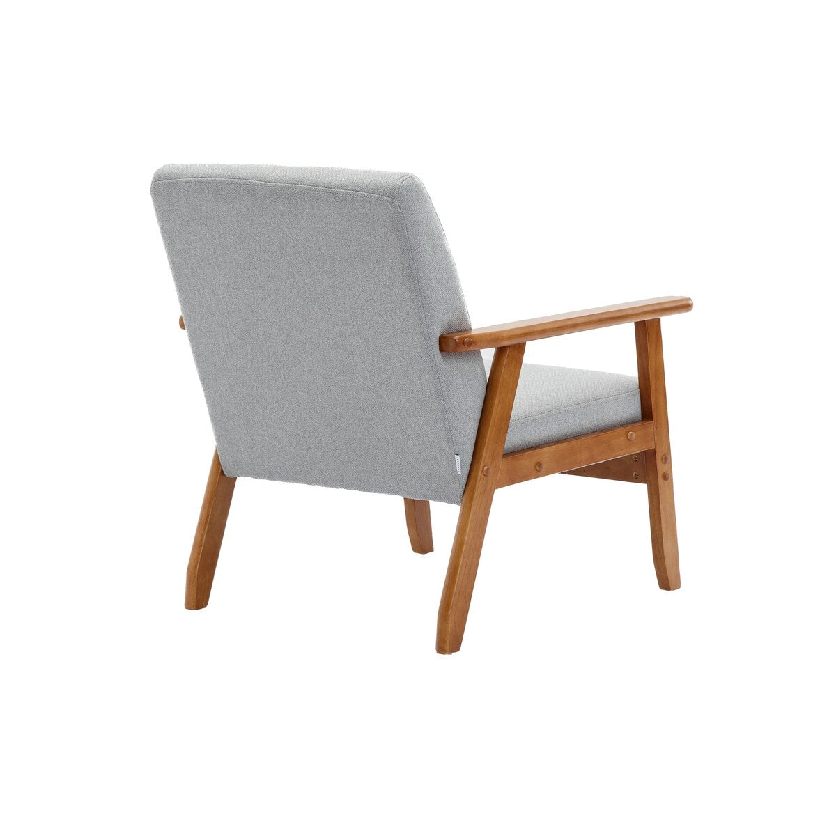 Accent Chairs Set of 2 with Side Table, Wood and Fabric Armchairs Side Chair, Lounge Reading Chair for Living Room