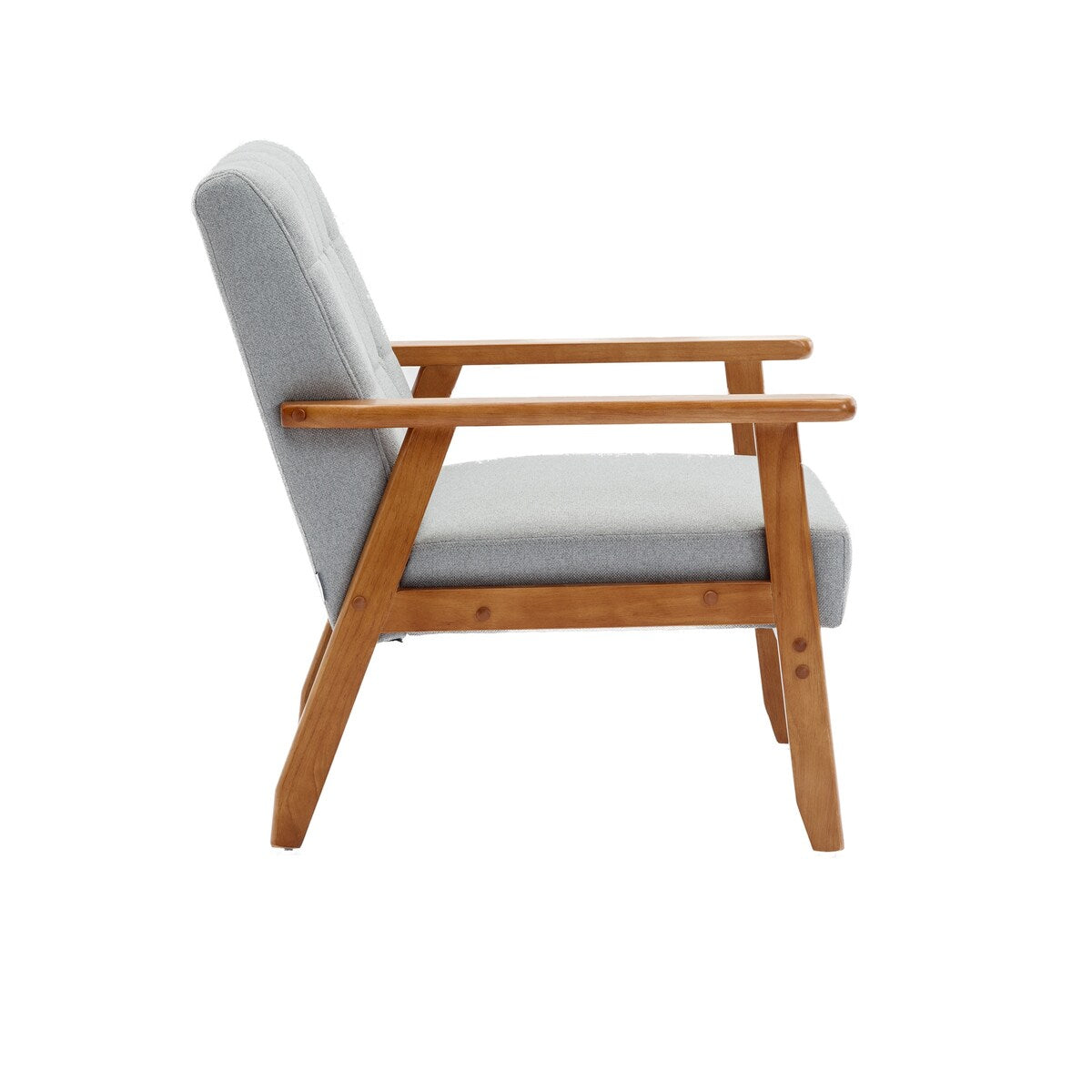 Accent Chairs Set of 2 with Side Table, Wood and Fabric Armchairs Side Chair, Lounge Reading Chair for Living Room
