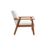 Accent Chairs Set of 2 with Side Table, Wood and Fabric Armchairs Side Chair, Lounge Reading Chair for Living Room