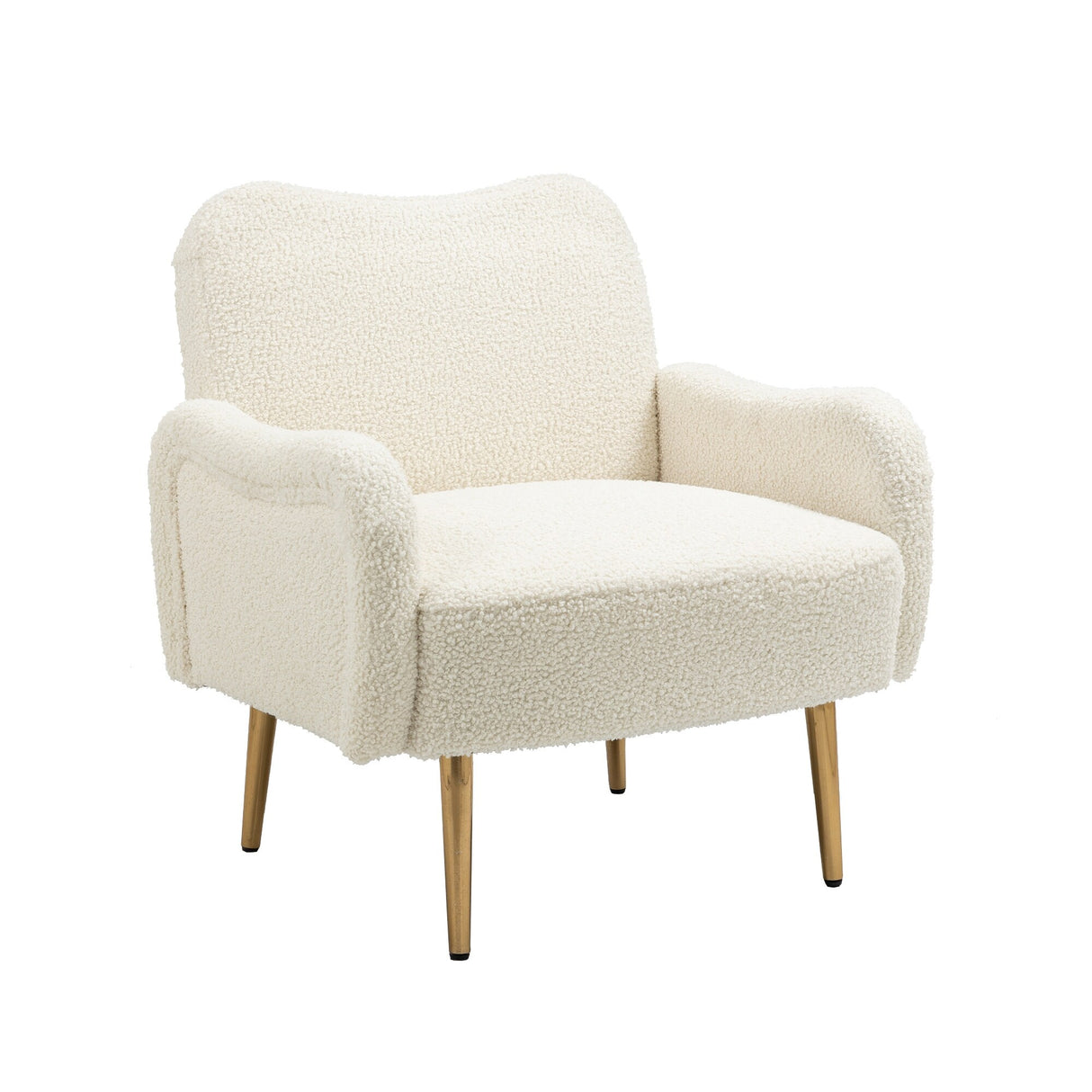 Accent Chairs Upholstered Arm Chairs Modern Leisure Reading Chair with Golden Feet