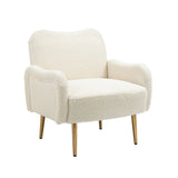Accent Chairs Upholstered Arm Chairs Modern Leisure Reading Chair with Golden Feet