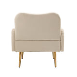 Accent Chairs Upholstered Arm Chairs Modern Leisure Reading Chair with Golden Feet