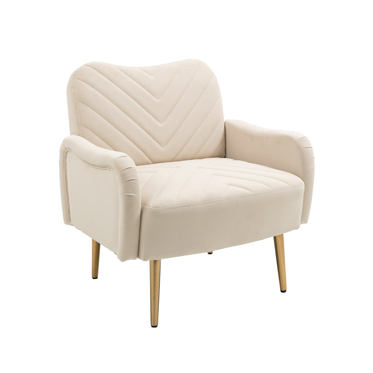Accent Chairs Upholstered Arm Chairs Modern Leisure Reading Chair with Golden Feet