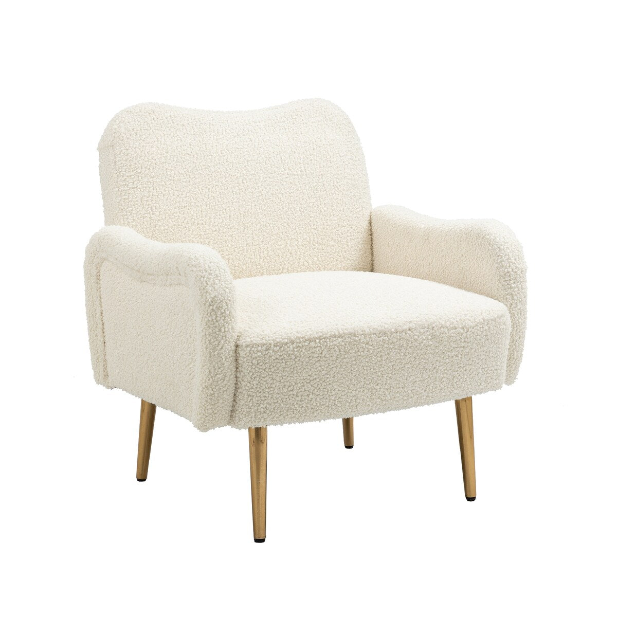 Accent Chairs Upholstered Arm Chairs Modern Leisure Reading Chair with Golden Feet