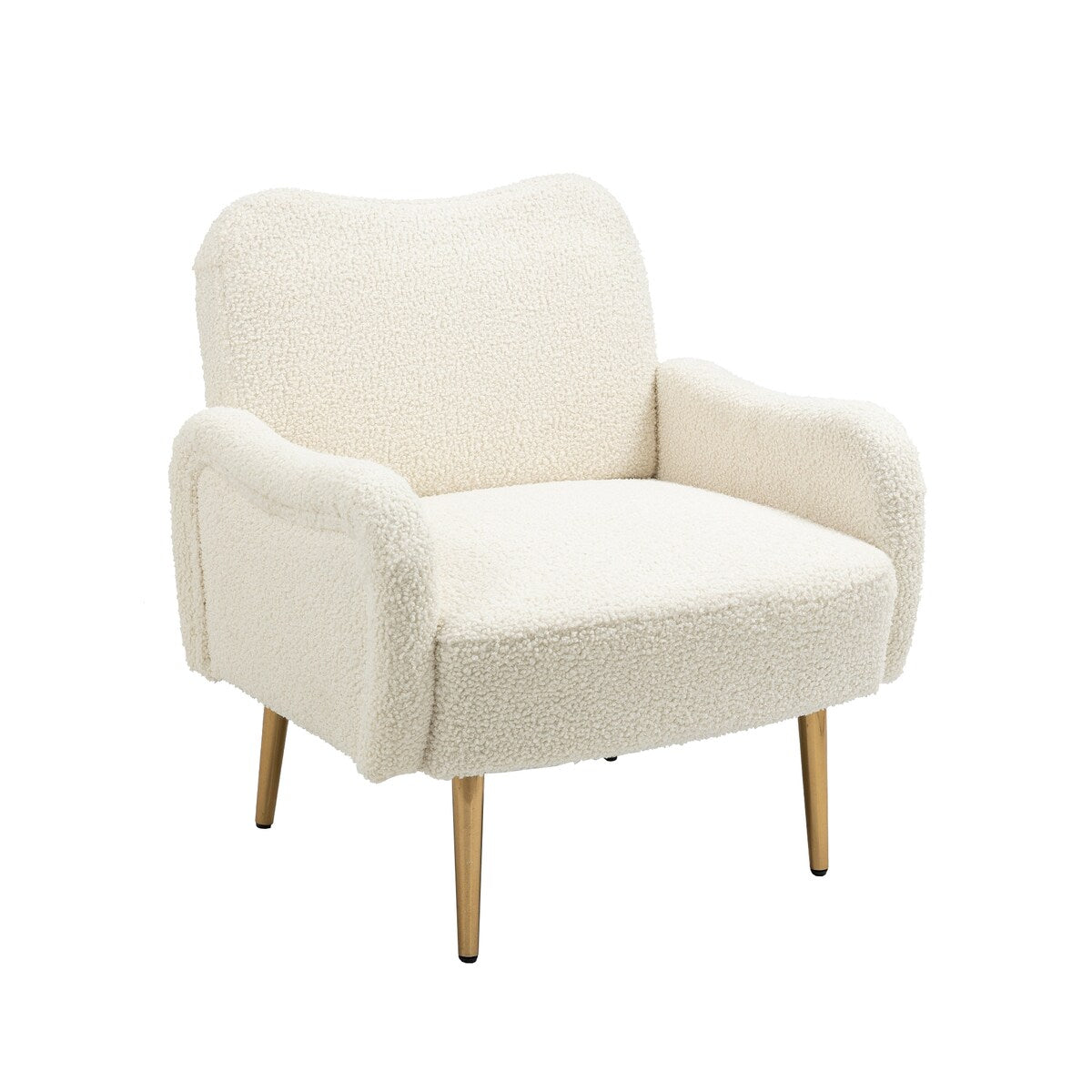 Accent Chairs Upholstered Arm Chairs Modern Leisure Reading Chair with Golden Feet