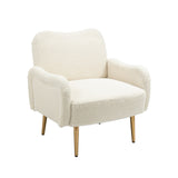 Accent Chairs Upholstered Arm Chairs Modern Leisure Reading Chair with Golden Feet