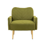 Accent Chairs Upholstered Arm Chairs Modern Leisure Reading Chair with Golden Feet