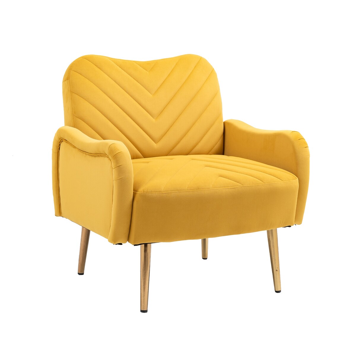 Accent Chairs Upholstered Arm Chairs Modern Leisure Reading Chair with Golden Feet