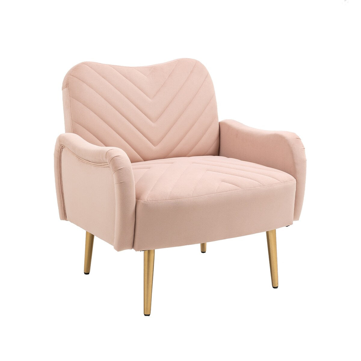 Accent Chairs Upholstered Arm Chairs Modern Leisure Reading Chair with Golden Feet