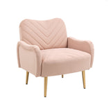 Accent Chairs Upholstered Arm Chairs Modern Leisure Reading Chair with Golden Feet