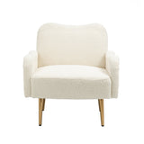 Accent Chairs Upholstered Arm Chairs Modern Leisure Reading Chair with Golden Feet
