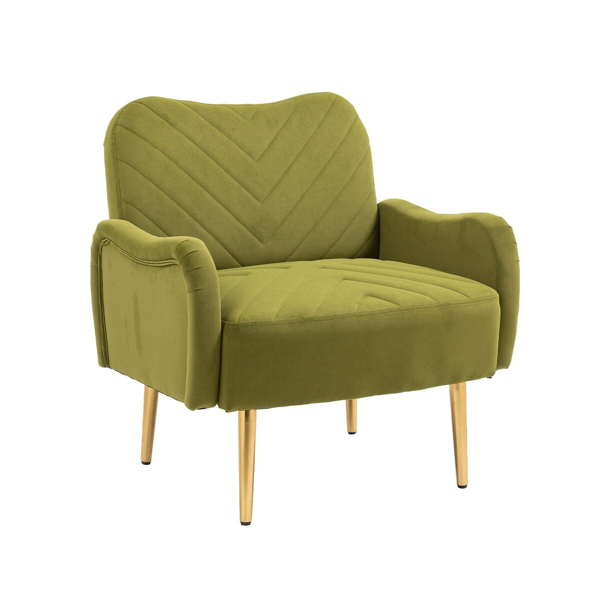 Accent Chairs Upholstered Arm Chairs Modern Leisure Reading Chair with Golden Feet