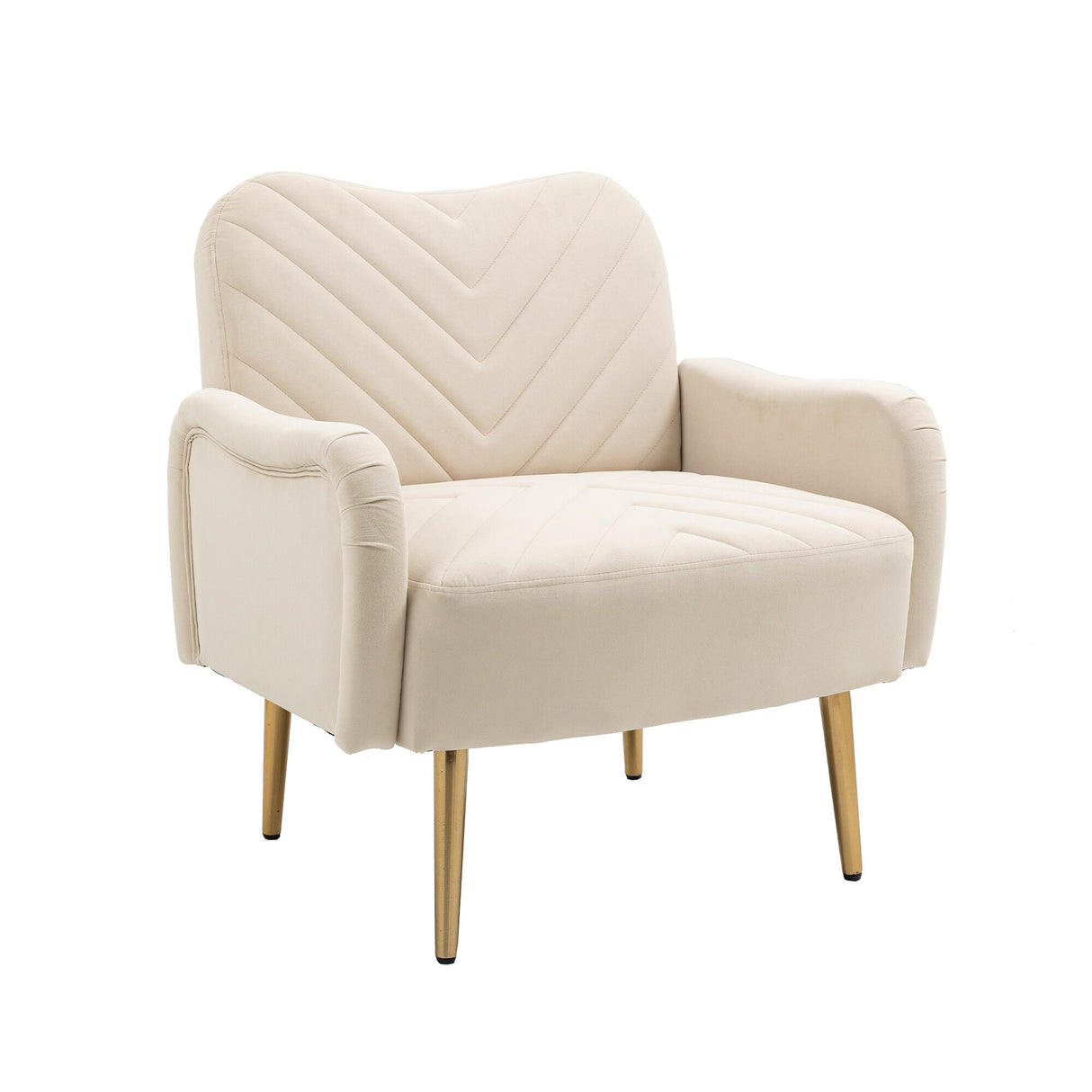 Accent Chairs Upholstered Arm Chairs Modern Leisure Reading Chair with Golden Feet