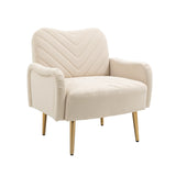 Accent Chairs Upholstered Arm Chairs Modern Leisure Reading Chair with Golden Feet