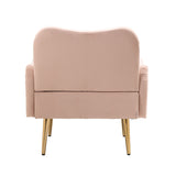 Accent Chairs Upholstered Arm Chairs Modern Leisure Reading Chair with Golden Feet