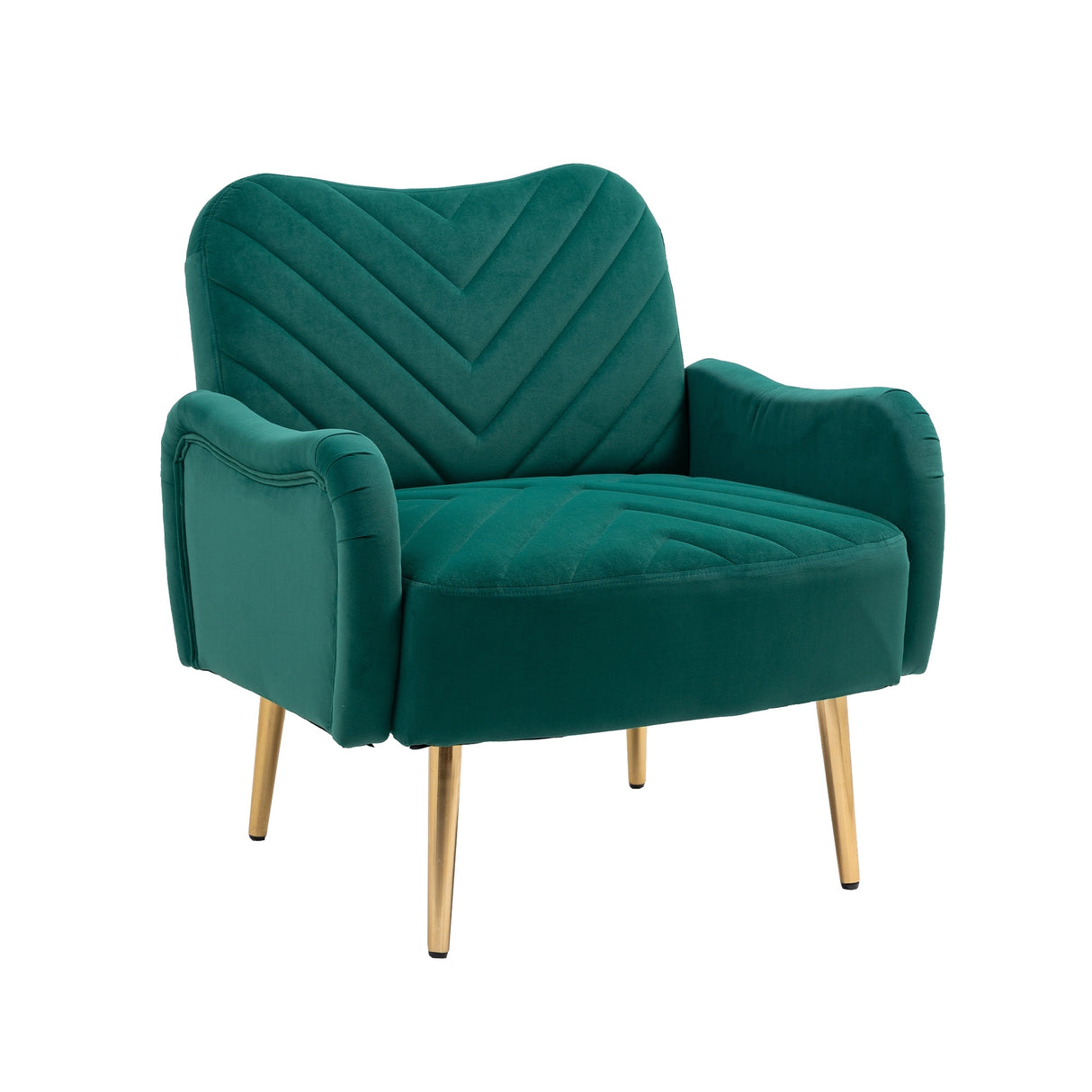 Accent Chairs Upholstered Arm Chairs Modern Leisure Reading Chair with Golden Feet