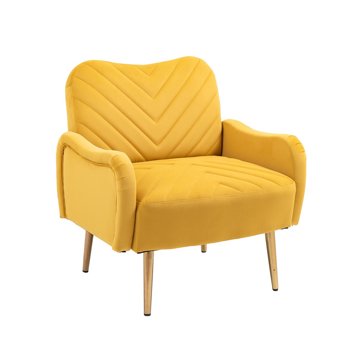 Accent Chairs Upholstered Arm Chairs Modern Leisure Reading Chair with Golden Feet
