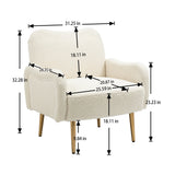 Accent Chairs Upholstered Arm Chairs Modern Leisure Reading Chair with Golden Feet