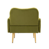 Accent Chairs Upholstered Arm Chairs Modern Leisure Reading Chair with Golden Feet