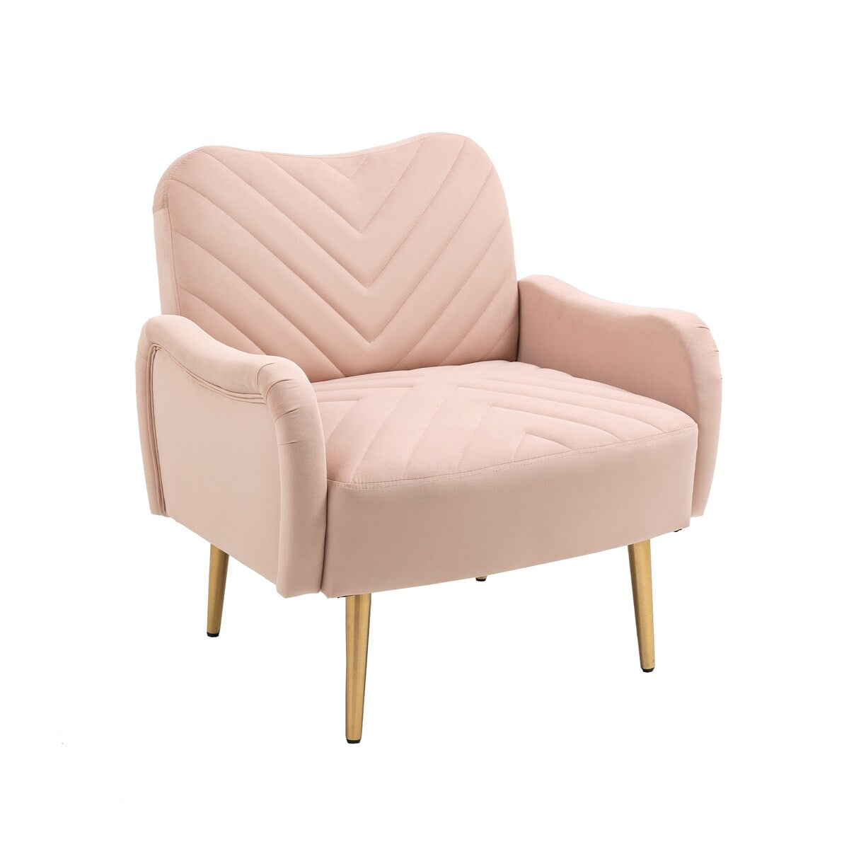 Accent Chairs Upholstered Arm Chairs Modern Leisure Reading Chair with Golden Feet