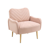 Accent Chairs Upholstered Arm Chairs Modern Leisure Reading Chair with Golden Feet